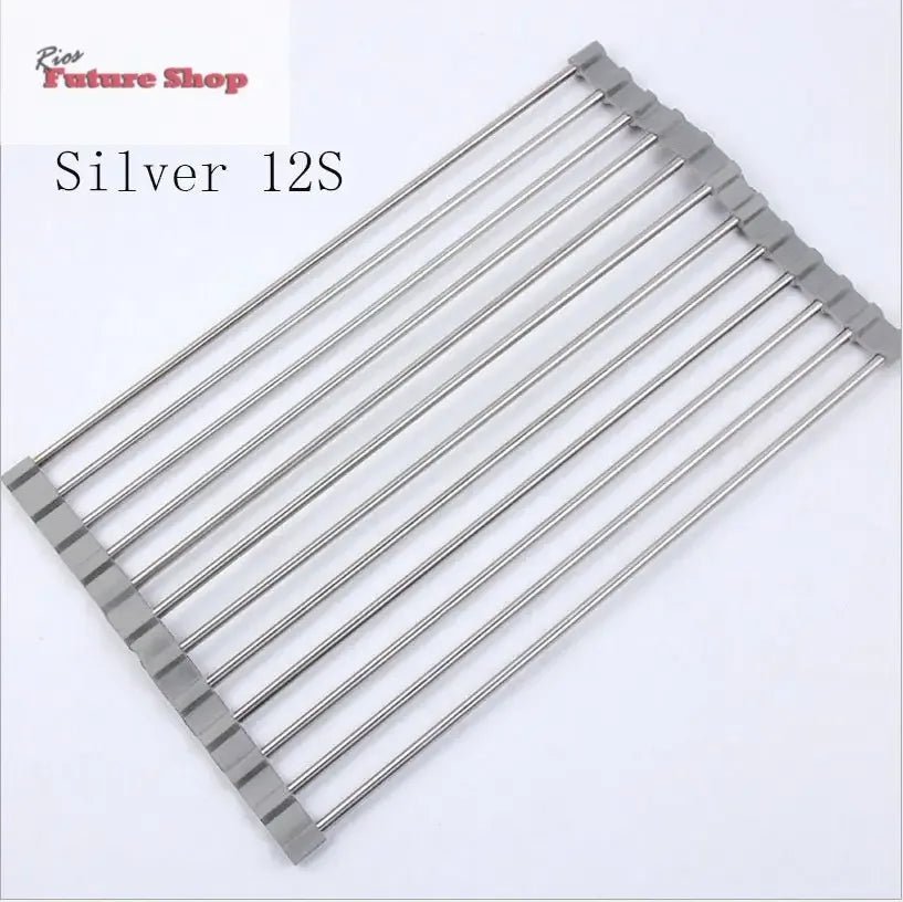 Folding Kitchen Drain Sink Rack Stainless Steel - Rios Future Shop