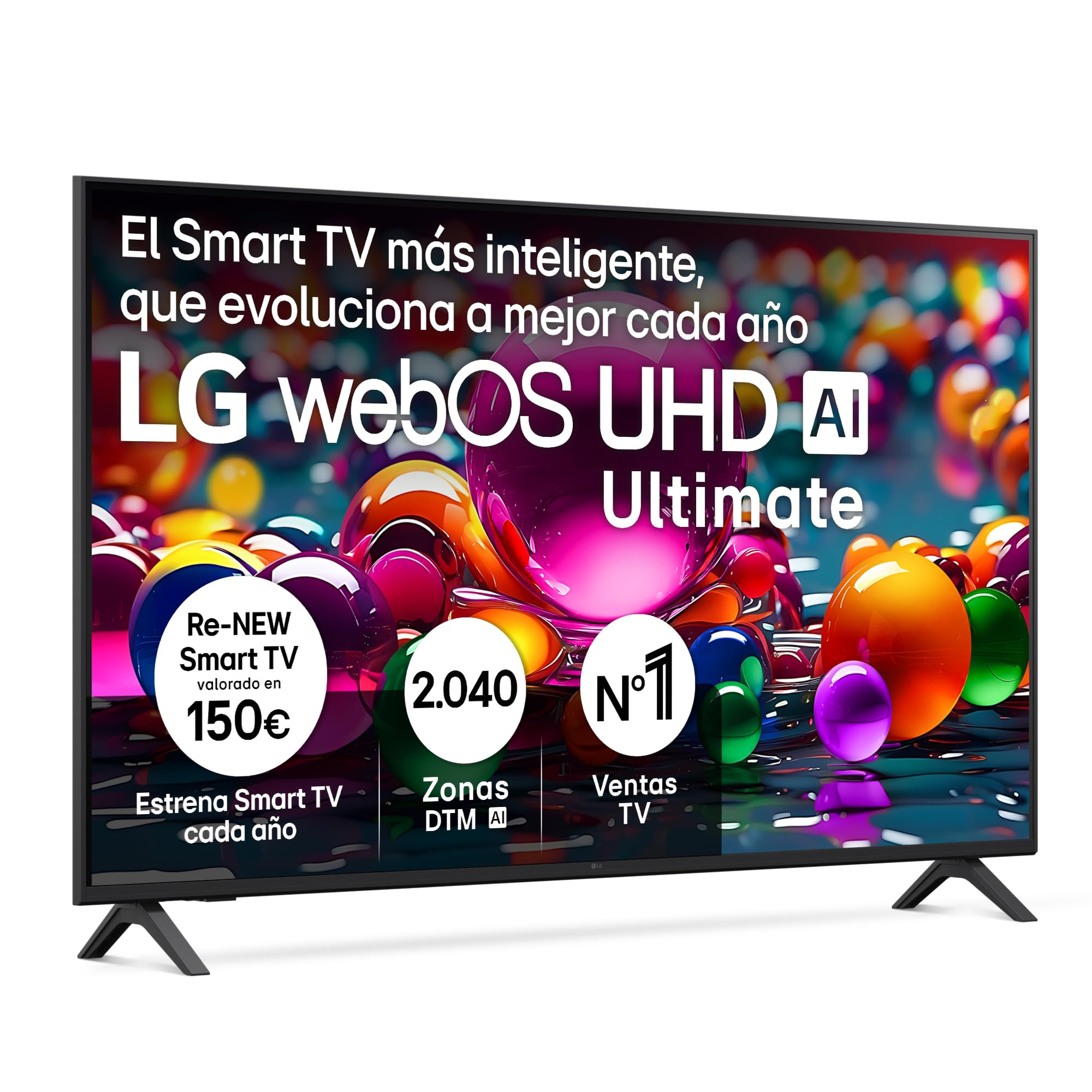 LG 55UA73006LA - TV 55", UHD 4K, WebOS 25, Ultimate IA, HDR10 Pro, Super Upscaling, Dolby Digital Plus, Google Assistant, Black