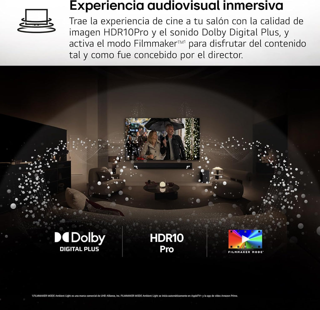 LG 55UA73006LA - TV 55", UHD 4K, WebOS 25, Ultimate IA, HDR10 Pro, Super Upscaling, Dolby Digital Plus, Google Assistant, Black