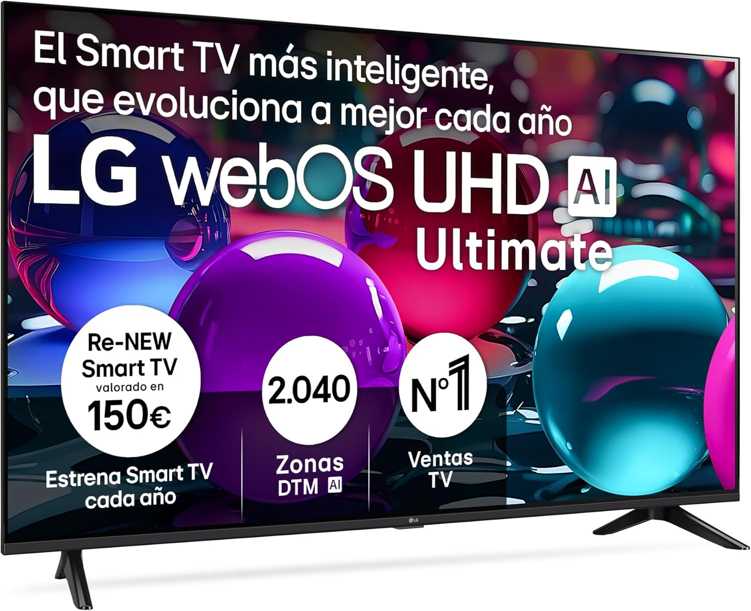 LG 55UA73006LA - TV 55", UHD 4K, WebOS 25, Ultimate IA, HDR10 Pro, Super Upscaling, Dolby Digital Plus, Google Assistant, Black