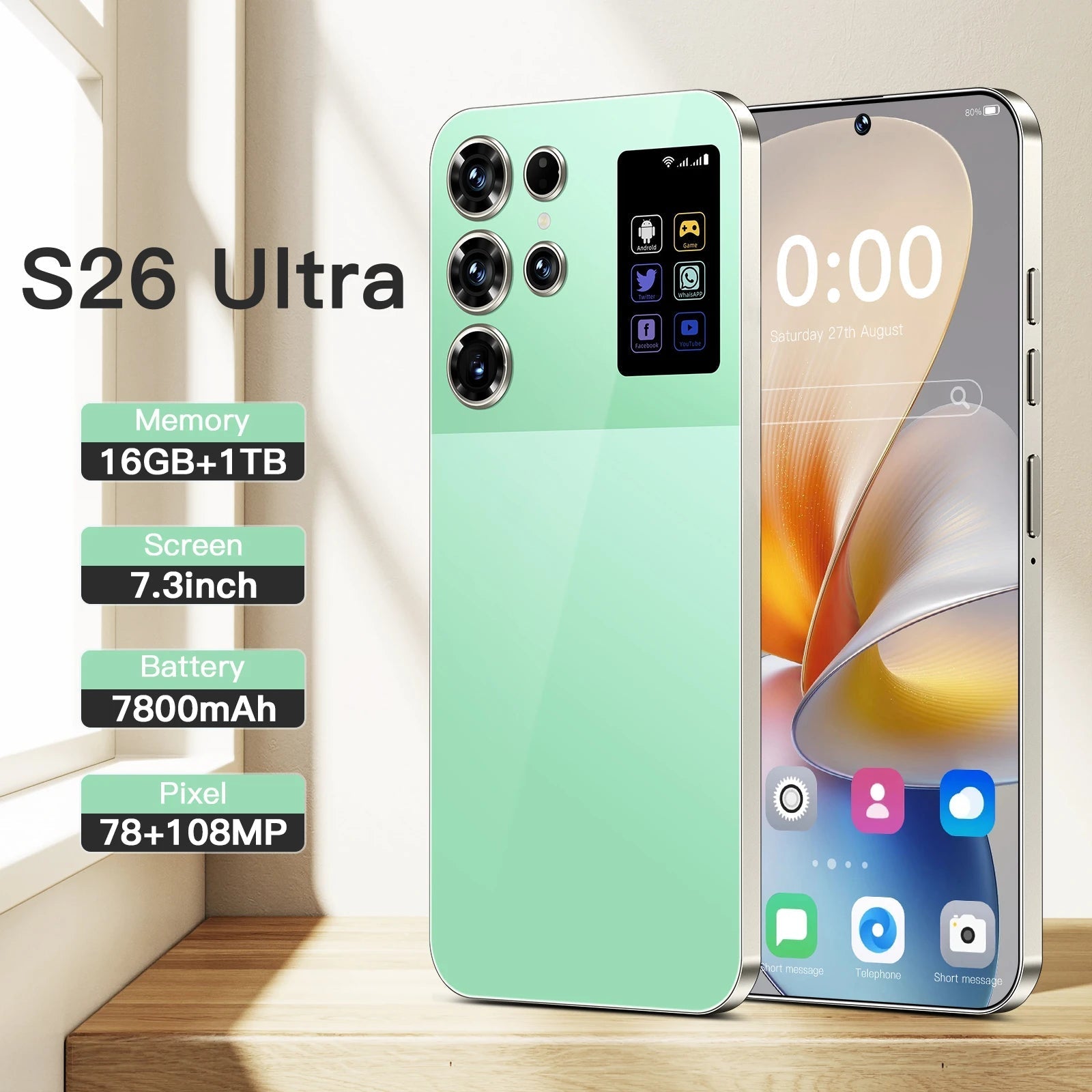 S26 Smartphone 16GB+1TB 7.3inch - Rios Future Shopsmartphones191288010:3327837Black;200001046:4807216g;210188933:11835346256 GB;210214501:3496622US